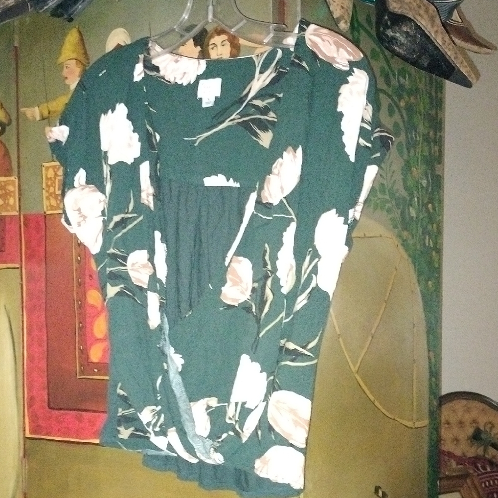a new day Green Floral Blouse